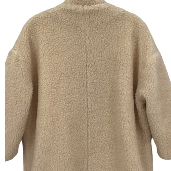 Emerson Fry Teddy Bear Coat In Ivory Size Large Oversized Fit - Picture 12 of 14
